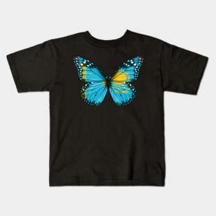 Kazakhstani Flag  Butterfly - Gift for Kazakhstani From Kazakhstan Kids T-Shirt